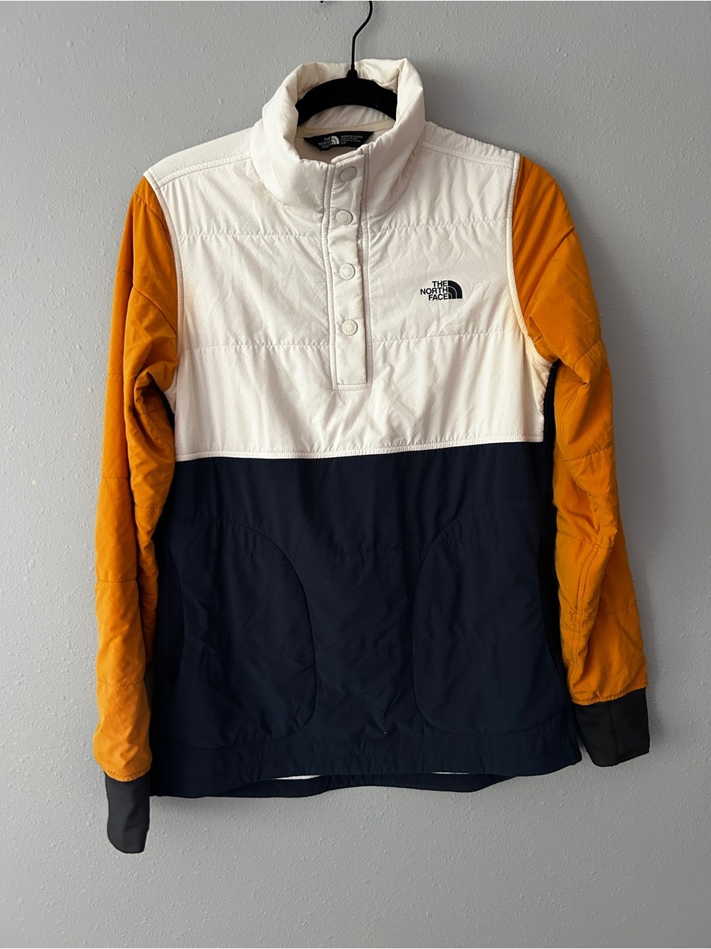 The North Face Men's Colorblock Pullover - White, Navy & Mustard